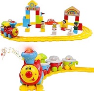DeXop Baby Toys Train Set-Musical Electric Train with Tracks &Building Blocks - Toddler Train Educat