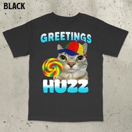 Greetings Huzz Shirt Funny Cat Shirt Cat Meme Shirt Dumb Meme Shirt Stupid Meme Shirt Cursed Cat Shi