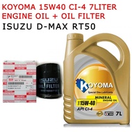ISUZU D-MAX RT50 OIL FILTER 8-98165071 + KOYOMA 15W40 CI-4 7 LITER ENGINE OIL DMAX D MAX