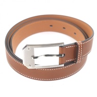 Mint condition □HERMES H010646UB34085 Andy 26 Fauve Veau Barenia Leather Belt 95 W stamped, with box