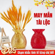 Yale77 Money Bag Vase, Decorative Lucky Glass Vase Fortune TrickCNY.