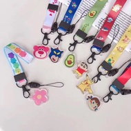 Stock❤Japan Cartoon Acrylic Charm Peko Crayon Shin-chan Phone Strap Phone String Accessories Hanging Key Lanyard