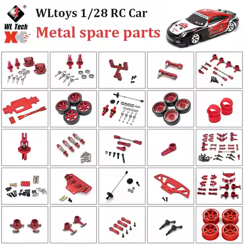 WLtoys 1/28 K969 K989 Metal Spare Parts Mosquito Car Body shell receiver motor gear tire shock absor