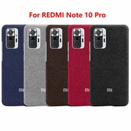Redmi Note 10 Pro Luxury Case For Xiaomi Redmi Note 10S Note10 Pro Max 4G Canvas Fabric Leather Thin Skin Protective Phone Cove