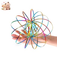 Flow Ring Magic Spring Arm Carving Ring Colored Kinetic Energy Ring