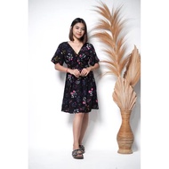 Dress Wika Motif Garden Flow Bali Terlaris 2025 Terlaris Kekinian Viral CasualDress Wanita Adem Baha