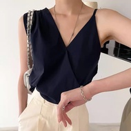 A68|short sleeve camisole shirt, high quality, simple, basic, youthful Korean office gd