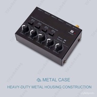 4 Channel Audio Mixer Mini Low Noise Sound Mixer Ultra Compact Professional Sound Mixer Audio Mixer Stereo RCA Output