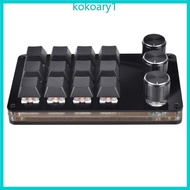 KOKO 12 Key Macro Programmable Keyboard Mini Mechanical Gaming Macro Keyboard 3 Knob KeyPad Hot Swap