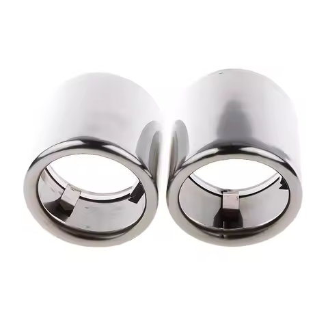 Silver Car Exhaust Tip Slip-on Muffler Oval Exhaust Tail for LA8 A8L 2009-2016 Luxury Rear End Parts