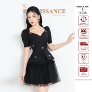 High-end black designer dress with luxurious stone bow [Real photo] The Shilla-CG.E44B60.63D3PK.COTX