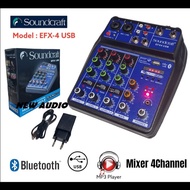 Mixer audio mini 4 channel bisa bluetooth usb