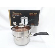 Sauce pan / vienna pan 20cm glass lid + steamer
