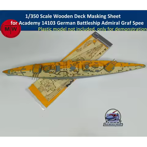 1/350 Scale Wooden Deck Masking Sheet Metal Barrel for Academy 14103 German Battleship Admiral Graf 