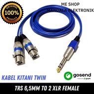 Kabel Audio Jack Akai Trs 6,5mm To 2 Xlr Female 3pin