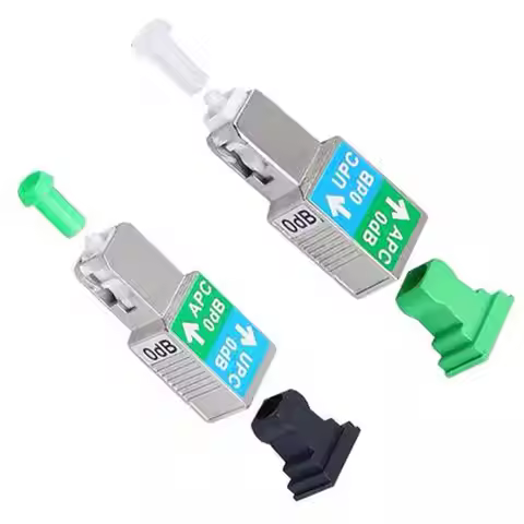 2PCS NEW Optic Fiber Attenuator Connector 0dB SC/APC Female-SC/UPC Male SM-9/125 Fiber Optic Adapter