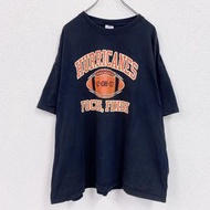 古著JERZEES 球衣短袖印花美式足球T卹，黑色，2XL 碼