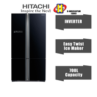 Hitachi Refrigerator (700L) Inverter Bottom Freezer French 4-Door Fridge R-WB850P5M (GBK)(Glass Black) / R-WB850P5M (XGR)(Gradation Gray)