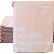 【ZU store】 50pcs 100% D2W Beige Biodegradable Courier Bag Organizer Eco Courier Mail Bags Poly Maile