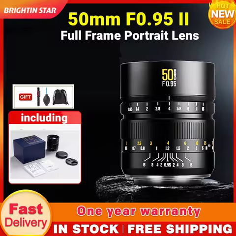 Brightin Star 50mm F0.95 II Full Frame Portrait Lens Manual Focus Large Aperture Camera Lens for Son