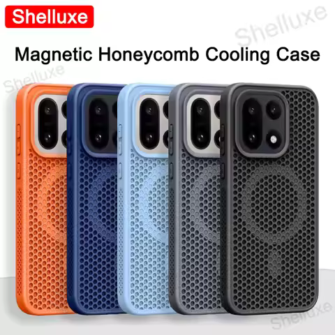 For OnePlus15 Magnetic Cooling Case Shelluxe Breathable Mesh PC Hard Cases For OnePlus 15 15R 13 13R