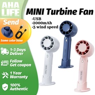 Portable Turbine Mini Fan Strong Wind Rechargeable Mini Fans Handheld Camping USB Fan Small Mini Hand Fan Fast Charging Desktop Kipas Usb Angin Kuat