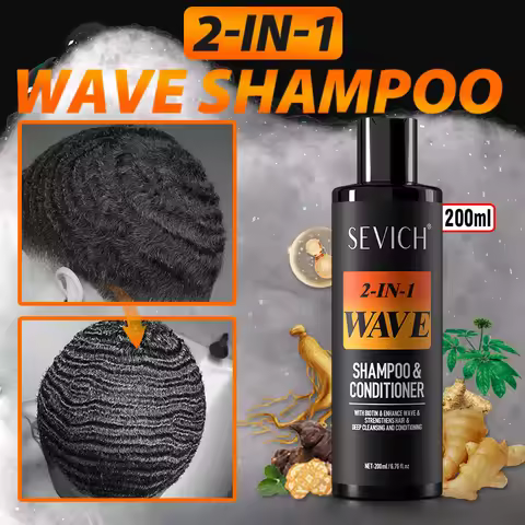 200ml Waves Shampoo 360 Deep Clean Anti-Hair Loss Waves Control Pomade Shine Hair Conditioner Strong