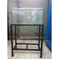 RAK AQUARIUM 2 SUSUN BESI HOLLOW GALVANIS 60X30X73CM KAKI DUDUKAN MEJA