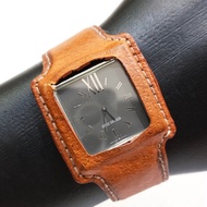 Junko Shimada Vintage JDM Bulk Leather Quartz Watch Men Unique Rare Brown Leather Cool