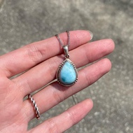 喜迎瑤 925銀 海紋石項鍊 海紋石吊墜 手工銀飾 水滴吊墜 民族風