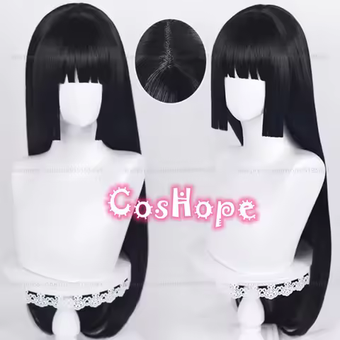 Jabami Yumeko Cosplay Wig 80cm Long Straight Enma Ai Wig Black Wig Cosplay Anime Cosplay Wigs Heat R