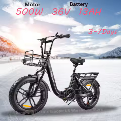 Ebike New Style SAMEBIKE C05PRO 500W 36V 13AH Removable Battery, 20-inch Fat Tires, Aluminum Alloy F