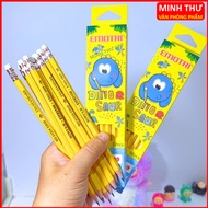 Box of 12 2B EMO-1009 Wooden Pencils, G-Star Brand, Yellow Body, Dark Pencil Color, Hard, Unbreakabl