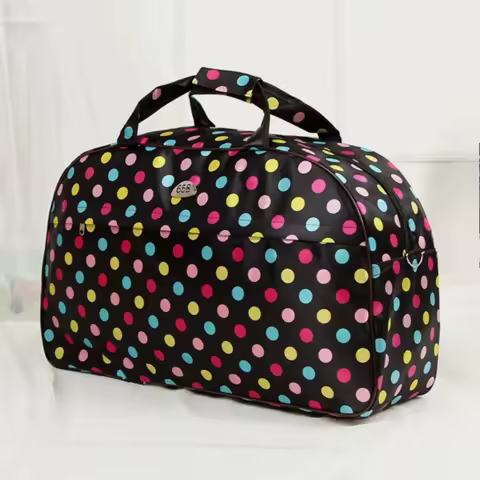 Vintage Design Newspaper Print Oxford Fabric Tote Bag Travel Bag, Retro Style Carry-On Luggage Bag D