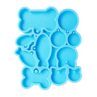Cetakan Silikon Resin Liontin Kalung Keychain Pendant Mold Hewan Kucing Anjing Ikan