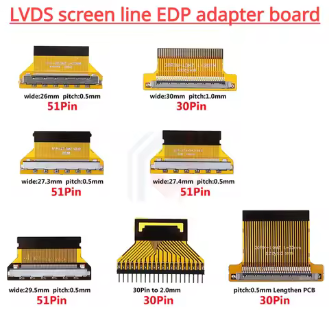 1Pcs/lot LVDS screen line EDP adapter board FIX 30P to FPC 30P/51P 1.0mm/0.5MM flexible cable interf