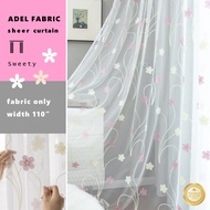 ADEL FABRIC Sweety 110 ” Cut to Length Embroidered Sheer Curtain Fabric Kain Langsir Jarang Bidang 110 " Pink Sheer / Kain Langsir Potong Meter