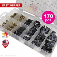 【STOK MSIA】Skru U Klip 170pcs U Clip Car Motorcycle Body Screw Clip U Nut Spring Clip M3 M4 M5 M6 Cl