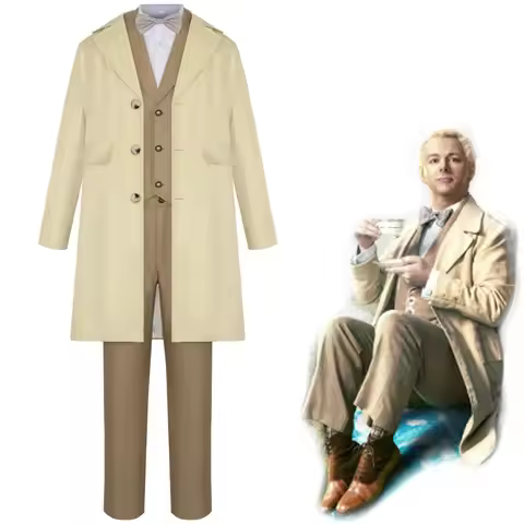 Good Omens Angel Azrael Suit Cosplay Costume Halloween US TV Series Fashionable Women's Set Student 
