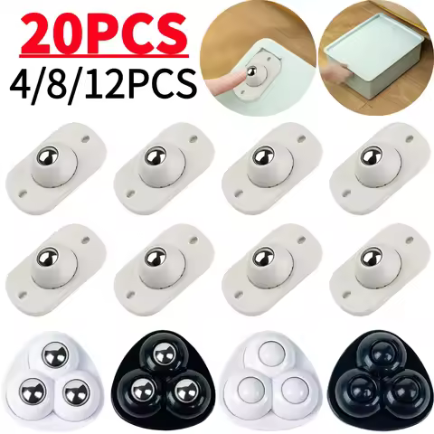 4-20pcs Small Wheels For Furniture Self Adhesive Caster Wheels Stainless Steel 360 Degree Rotation P