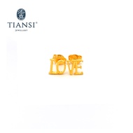 TIANSI 916 (22K) GOLD LOVE EARRING LOVE耳钉-E002-001 Subang Emas