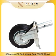 Roda Scaffolding Hitam 8 Inch/ Hidup + Rem