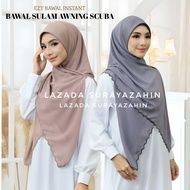 Bidang 50 Tudung Bawal Sulam Instant Chiffon Awning Scuba / Bawal Instant Chiffon Awning Scuba Sulam