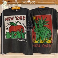 Shipped in 24 hours) ShopLumière [NEW YORK THEME] HARING New York Series 100% Cotton Cartoon T-Shirt
