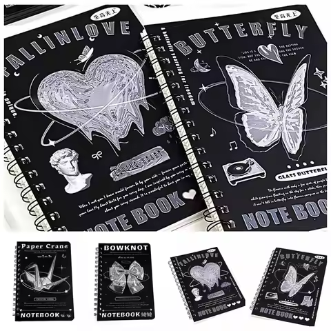 Scrapbook A5 Notepad Coil Notapad Y2K Vintage American Style A5 Notebook INS 50 Sheet American Style