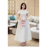 Luxury white high-end designer dress with ruffled shoulders [Real photo] The Shilla-CG.T83C14.69D9