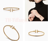 Exclusive Deal 24hrs Only! | Tiffany and Co T 18K Gold Pave Diamond Bangle | Double-T Open Design | 