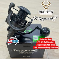 FISHING REEL  BULLZEN MAVERICK SW SPINNING MESIN PANCING METAL BODY SCREW IN HANDLE