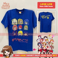 Kaos T-shirt Love Live Chibi Honoka Yazawa Nico Maki