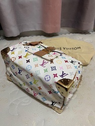 LV  Monogram Speedy 30 手挽袋 Multicolor白色